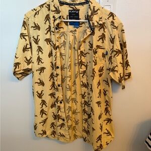 KAVU Men's Beige Sasquatch Print Shirt